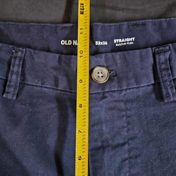 Old Navy Straight Built In Flex Navy Pants Size 32x30 Mens Preppy Casual - Picture 8 of 9